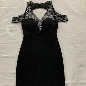 Hannah S. Black Beaded Homecoming Dress